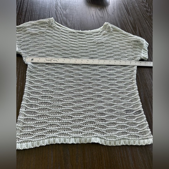 Love stitch cover up vacation top open knitted acrylic metallic thread - Picture 9 of 10